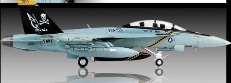 Assembled model 1/72 aircraft USN F/A-18F "VFA-103 Jolly Rogers" Academy 12535