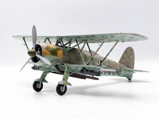 Assembled model 1/32 aircraft CR. 42 LW, German Air Force II WWII ICM 32021 attack aircraft