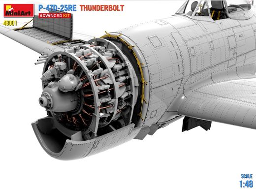 Сборная модель 1/48 самолет Republic P-47D-25RE Thunderbolt (Расширенный комплект) Miniart 48001