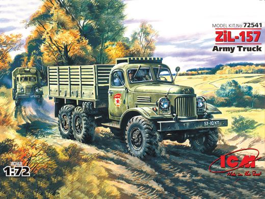 Сборная модель 1/72 Зил-157, армейский грузовой автомобиль ICM 72541