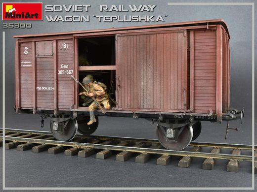 Сборная модель 1/35 железнодорожный вагон "Тепушка" MiniArt 35300