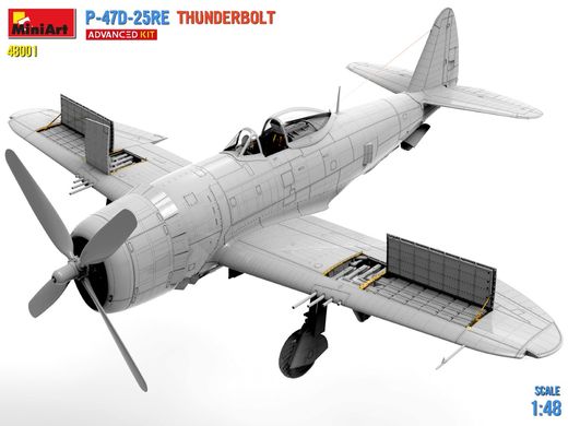 Збірна модель 1/48 літак Republic P-47D-25RE Thunderbolt (Розширений комплект) Miniart 48001