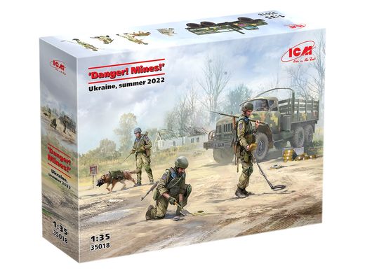Assembled model 1/35 Sappers of the ZSU with Zil-131 car ICM 35018