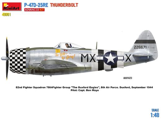 Сборная модель 1/48 самолет Republic P-47D-25RE Thunderbolt (Расширенный комплект) Miniart 48001