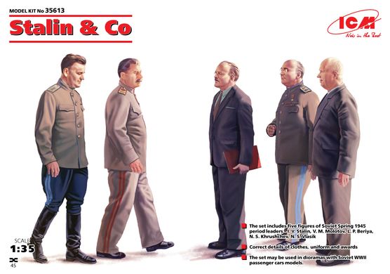 Фигуры 1/35 Сталин и другие (набор из 5 фигур) ICM 35613