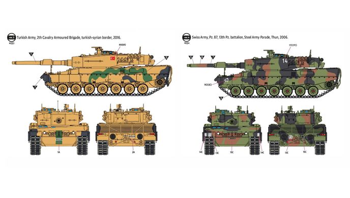 Сборная модель 1/72 танка Leopard 2A4 немецкой армии (прибл. 1980-х-2000-х годов) Academy 13426