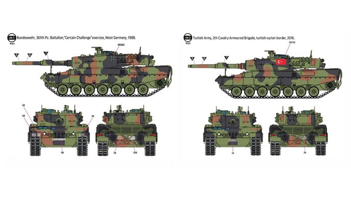 Сборная модель 1/72 танка Leopard 2A4 немецкой армии (прибл. 1980-х-2000-х годов) Academy 13426