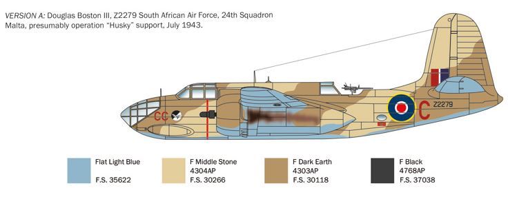 Збірна модель 1/48 бомбардувальник Boston III A-20B Italeri 2656