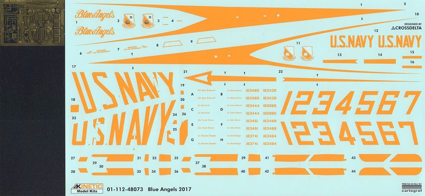 Збірна модель 1/48 літака F/A-18A/B/C/D Blue Angels 2017 Kinetic 48073