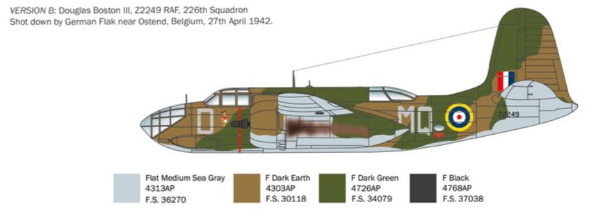 Збірна модель 1/48 бомбардувальник Boston III A-20B Italeri 2656