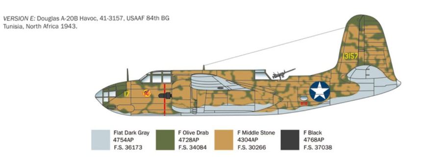 Збірна модель 1/48 бомбардувальник Boston III A-20B Italeri 2656