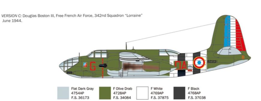 Збірна модель 1/48 бомбардувальник Boston III A-20B Italeri 2656