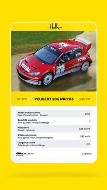 Assembly model 1/43 French passenger car Peugeot 206 WRC'03 Heller 80113