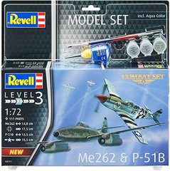 Assembled model 1/72 aircraft Model Set Combat Set Me262 & P-51B Revell 63711