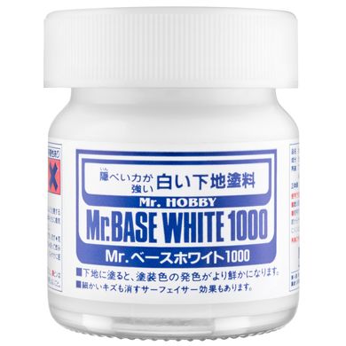 Білий грунт на нітрооснові Mr. Base White 1000 (40 ml) SF283 Mr.Hobby SF283