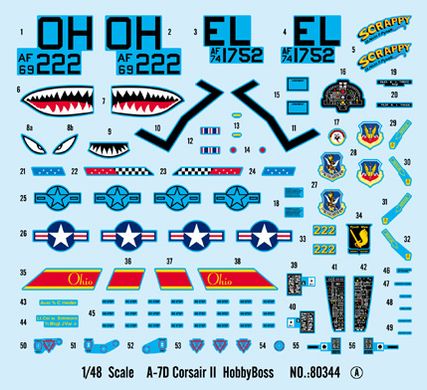 Assembled model 1/48 attack aircraft American Vought A-7D Corsair II Hobby Boss 80344