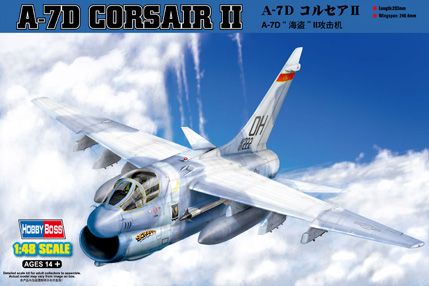 Assembled model 1/48 attack aircraft American Vought A-7D Corsair II Hobby Boss 80344