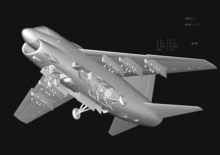 Assembled model 1/48 attack aircraft American Vought A-7D Corsair II Hobby Boss 80344