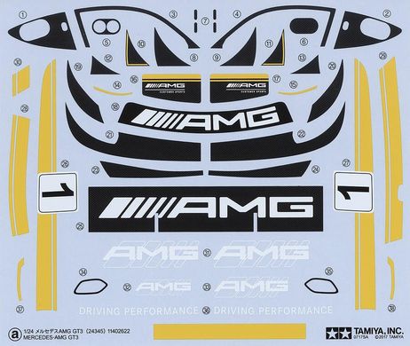 Сборная модель 1/24 автомобиля Mercedes-AMG GT3 Tamiya 24345