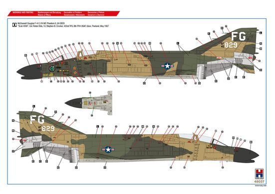 Assembled model 1:48 McDonnell Douglas F-4 C Phantom II - Vietnam Aces vol.1 Hobby 2000 48037