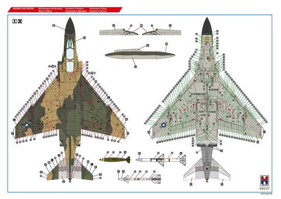 Assembled model 1:48 McDonnell Douglas F-4 C Phantom II - Vietnam Aces vol.1 Hobby 2000 48037