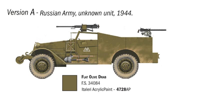 Збірна модель 1/72 бронеавтомобіль M3A1 Scout Car Italeri 7063