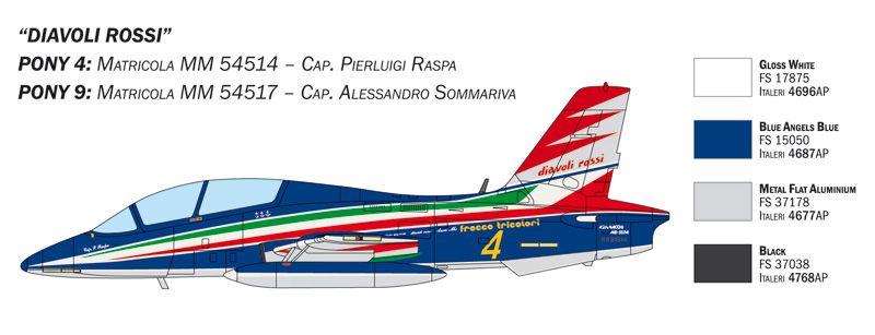 Сборная модель 1/72 самолет MB-339 60th P.A.N. anniversary Italeri 1461