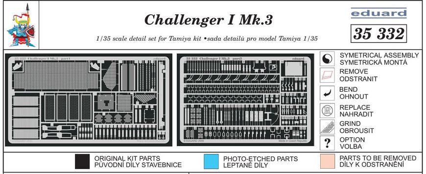 Фототравление 1/35 Challenger I Mk.3 Tamiya Eduard 35332, В наличии