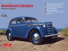 Prefab model 1/35 Moskvich-401-420 sedan, Soviet passenger car ICM 35479