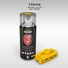 Paint spray for plastic, metal and resin primer imperial yellow matte 400 ml TITANS HOBBY TTH104