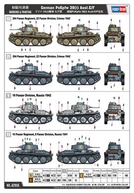Збірна модель 1/72 німецький танк Pz.Kpfw. 38(t) Ausf. E/F HobbyBoss 82956