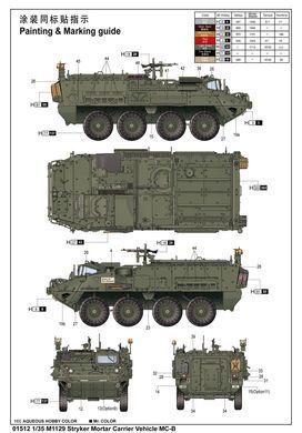 Сборная модель 1:35 бронеавтомобиль M1129 Mortar Carrier (MCV-B) Trumpeter 01512