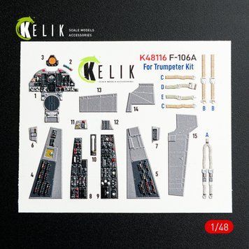 3D наклейки 1:48 для F-106A Delta Dart (Trumpeter) Kelik K48116