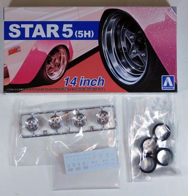 Комплект коліс Star 5 14 inch Aoshima 05439 1/24, Немає в наявності