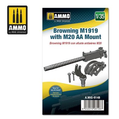 1/35 Scale Model Browning M1919 Machine Gun with M20 Mount AA Ammo Mig 8148