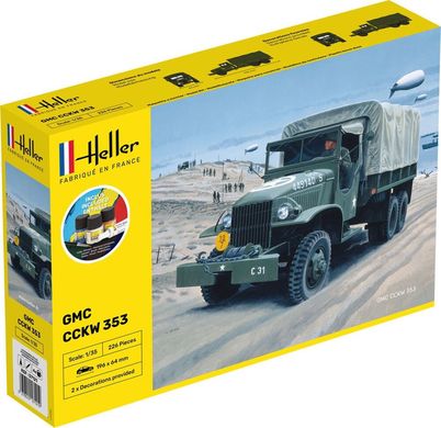 Prefab model 1/35 military vehicle GMC US-TRUCK Starter kit Heller 57121