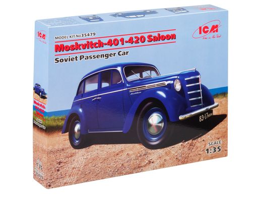 Prefab model 1/35 Moskvich-401-420 sedan, Soviet passenger car ICM 35479