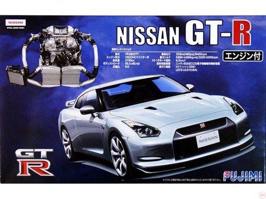 Збірна модель автомобіля Nissan GT-R (R35) з двигуном | 1:24 Fujimi 03794