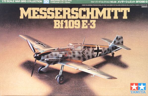 Збірна модель 1/72 Винищувач Messerschmitt Bf109E-3 Tamiya 60750