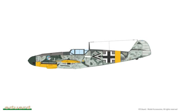 Prefab model 1/72 propeller plane Bf 109F-2 Profipack Eduard 70154