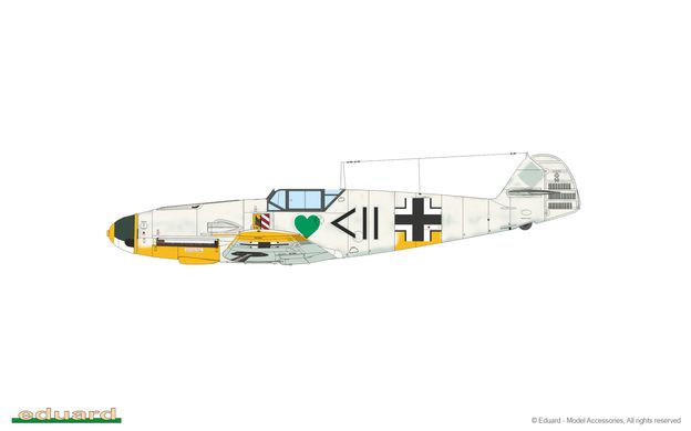 Збірна модель 1/72 гвинтовий літак Bf 109F-2 Profipack Eduard 70154