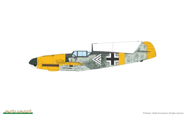 Prefab model 1/72 propeller plane Bf 109F-2 Profipack Eduard 70154