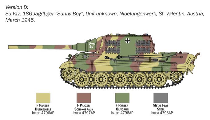 Сборная модель 1/56 танк Sd.Kfz. 186 Jagdtiger Italeri 15770
