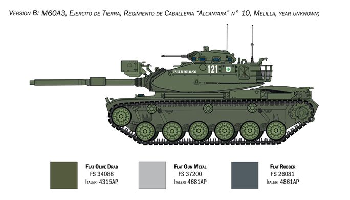 Сборная модель 1/35 танк M60A3 MBTl Italeri 6582