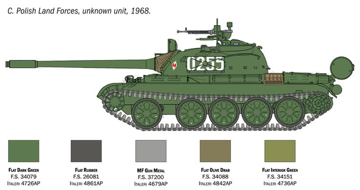 Сборная модель 1/72 танк T-55A Italeri 7081