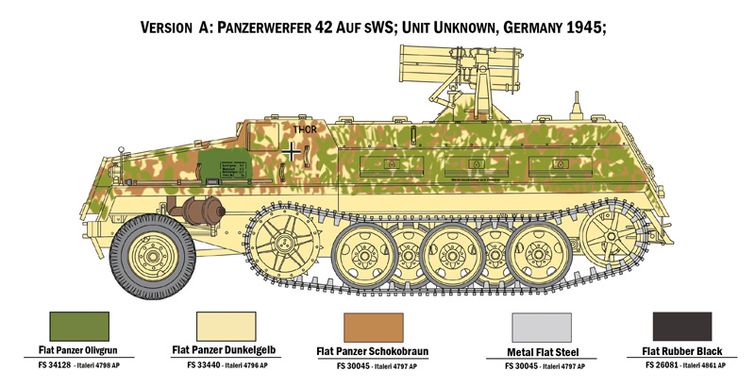 Збірна модель Бронеавтомобіля Panzerwerfer 42 auf sWS, Italeri 6562
