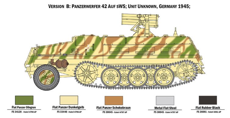 Збірна модель Бронеавтомобіля Panzerwerfer 42 auf sWS, Italeri 6562