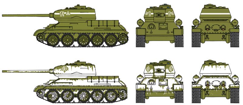 Збірна модель 1/72 двух танків Т-34/85 Italeri 7515