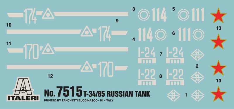 Сборная модель 1/72 двух танков Т-34/85. Italeri 7515
