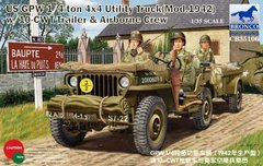 Збірна модель 1/35 автомобіль US Jeep 1/4ton 4x4 Utility Truck (Mod.1942) with 10-cwt Trailer and Ai